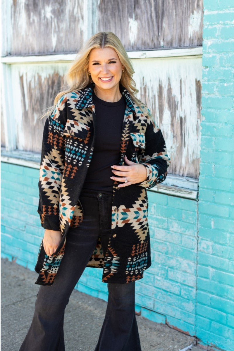 Western Aztec Long Shacket
