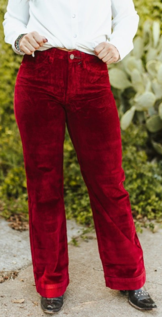 Lucky & Blessed Wine Corduroy Trousers