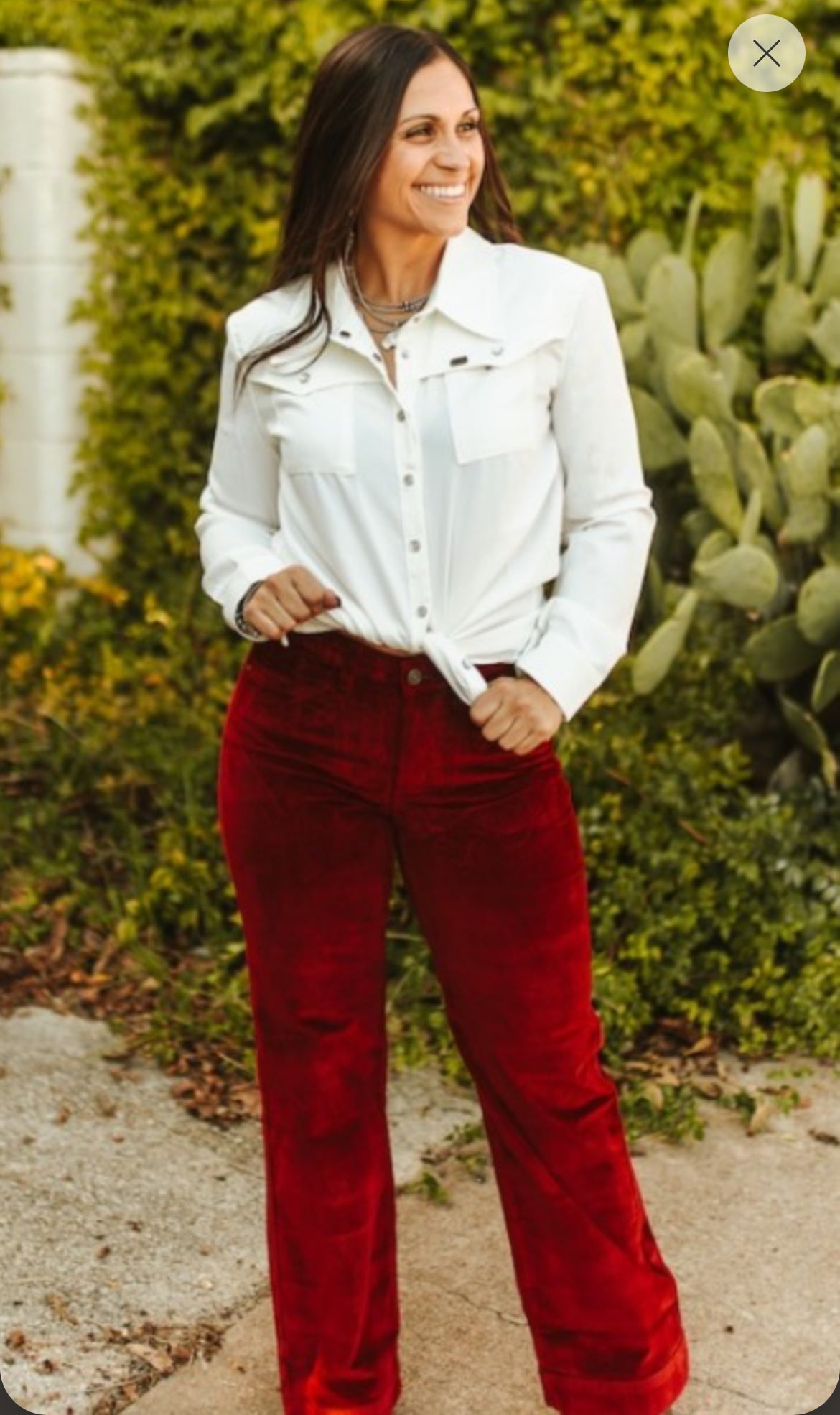 Lucky & Blessed Wine Corduroy Trousers