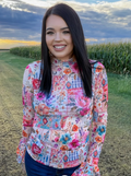 Patchwork Prairie Mesh Top