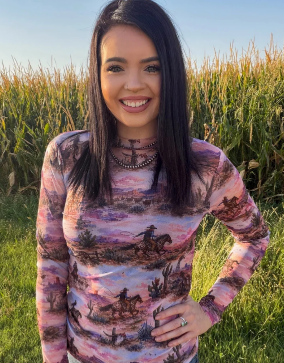 Cowboy Country Mesh Top by Sterling Kreek